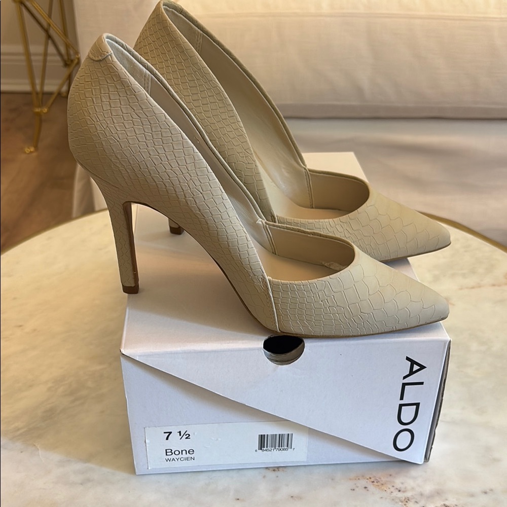 Aldo Textured Bone Heels